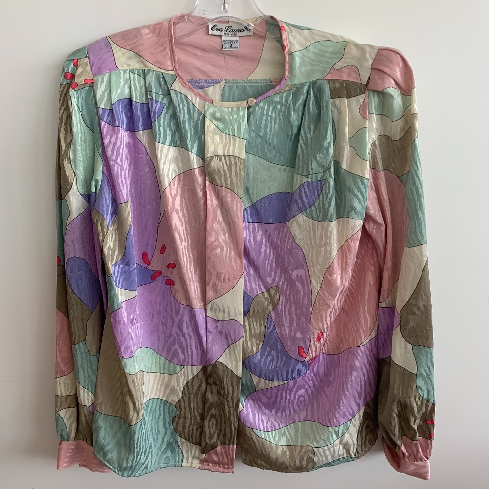 Eva Lauree Retro Blouse with Shoulder Padding